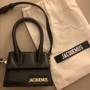 Jacquemus black leather le chiquito Bag